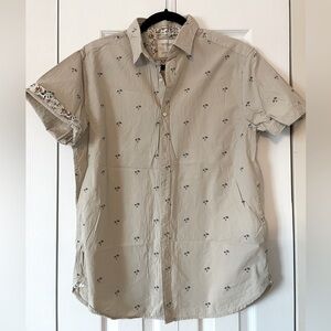 Cactus Men - Ricky Singh - Button Up Short Sleeve Palm Trees 100% Cotton - M